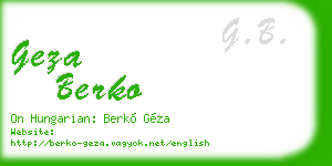 geza berko business card