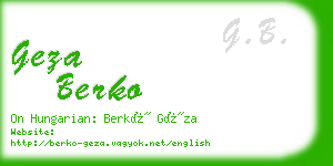 geza berko business card